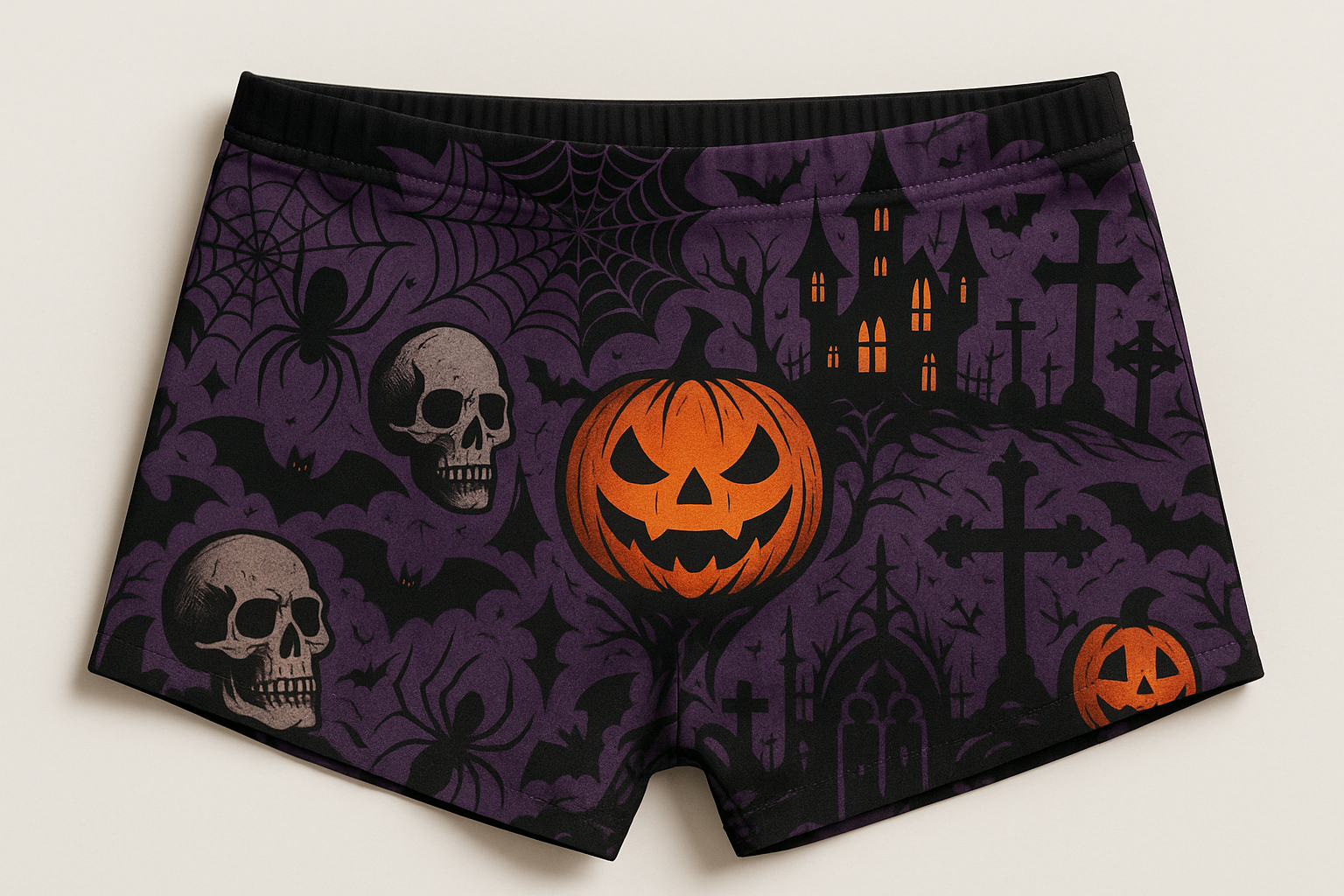 Goth, Horror, and Halloween Swim Trunks